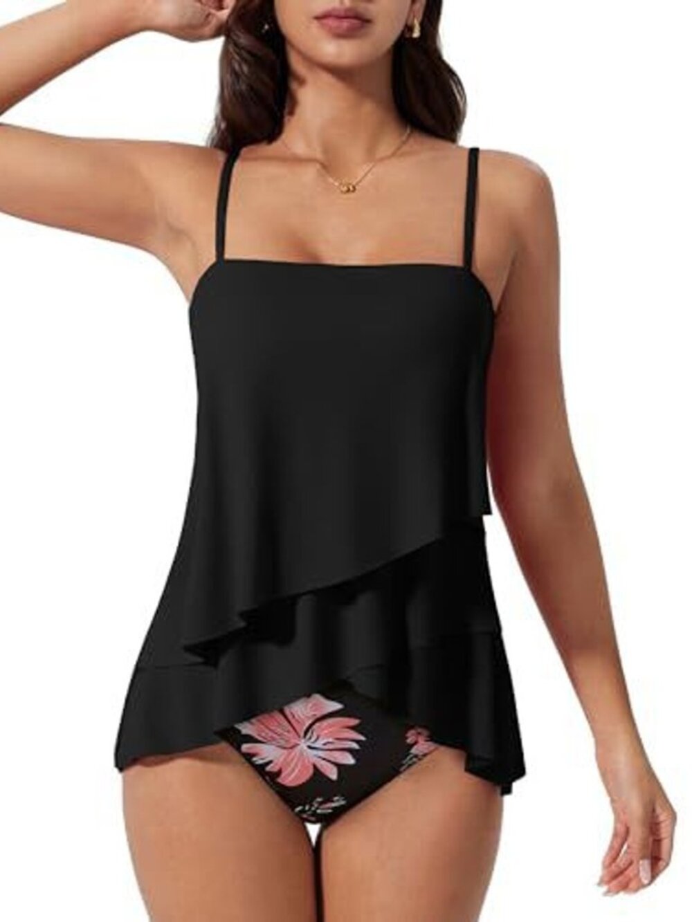 Suuksess Ruffle Tankini Two-Piece Swimsuit - 1468